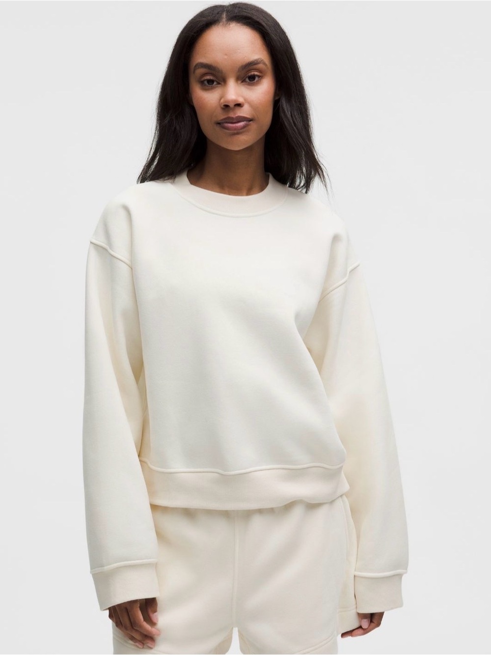 NWT lululemon Steady State SuperLoft Crew - Women’s Small - Color Coconut Ivory